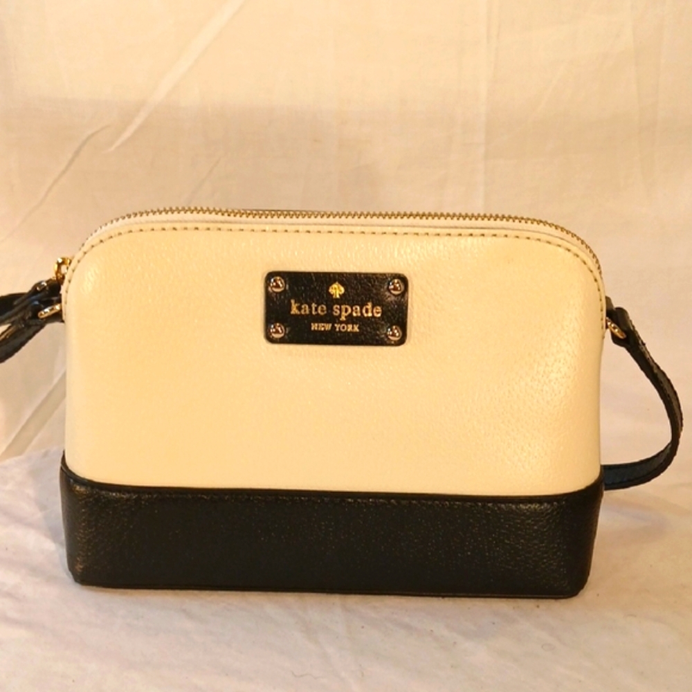 NWOT Kate Spade (New York) Black & White Pebble Leather Shoulder Bag